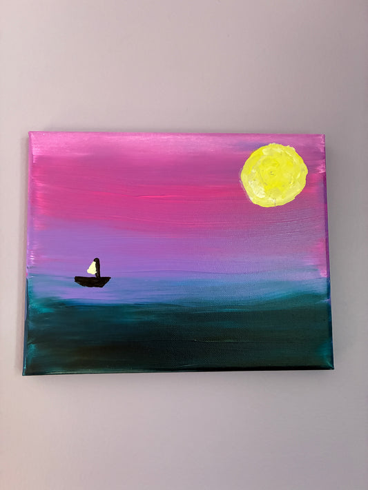 Sunset Imprint Canvas Paintings- 8"x10"